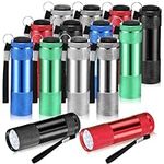 VIHOSE 12 Pcs Mini Flashlights Bulk, Bright Aluminum Handheld Flash Lights with Lanyard, Small LED Flashlights for Kids Night Reading Emergency Hurricane Camping Hiking Party Favors(Multi Colors)