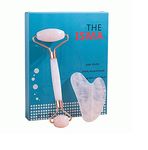 100% Natural Rose Quartz Jade Roller & Gua Sha Set, Jade Facial Roller Double Neck Healing Slimming Massager Anti-Aging, De-Puffing, Detoxifying, Brightening, and Refreshes Skin Tool