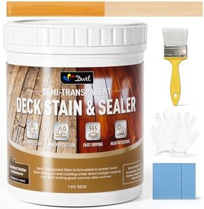 DWIL Water Based Wood Stain, Semi-Transparent Outdoor Wood Stain and Sealer in One, Fast Drying, Non-Toxic, Low Odor, Waterproof and Weather Resistant for All Wood Surfaces (32Oz Cedar Wood)