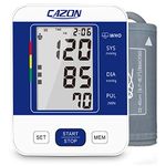 Blood Pressure Monitor for Home Use, CAZON Blood Pressure Machine Upper Arm Accurate BP Monitor Fully Automatic Irregular Heartbeat & Pulse Rate Monitoring Meter, 2X99 Memory, Adjustable Cuff 22-40cm