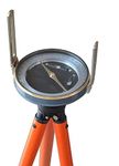 Calif International Metal Survey Tripod Stand with Compass, Vintage Surveying Equipment Engineering, Orange