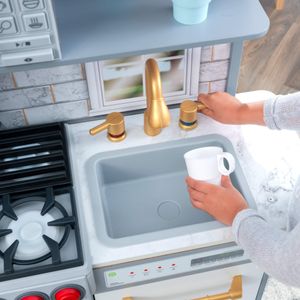 KidKraft Uptown Elite Play Kitchen – Modern Wooden Toy Kitchen Set