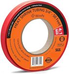 Wirefy 3/4" Heat Shrink Tubing - Large Diameter - 4:1 Ratio - Adhesive Lined - Industrial Heat-Shrink Tubing - 50 Feet Roll - Red