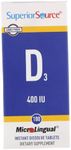Superior Source Vitamin D3 400 IU - Offers Immune System, Brain & Nervous System Support - Aids Calcium Absorption for Teeth & Bone Health - Bariatric Friendly - 100 Sublingual Dissolving Tablets
