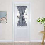 PANOVOUS Christmas French Door Curtains for Small Window Rod Pocket Blackout Front Door Side Panel Curtains for Glass Door Windows with Tieback 25 inch by 40-inch Grey 1 Pane