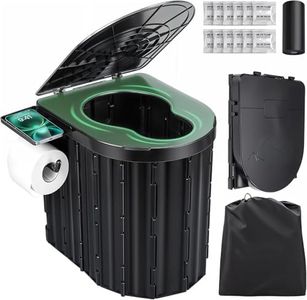 Calyrex Portable Toilet, CampingToilet for Adults, Outdoor Collapsible Travel Toilet with Lid for Camping Hiking RV Road Trip Beach Emergency