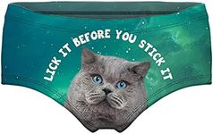 JINKAIJIA Women's Fashion Flirty Sexy Funny Naughty Animal 3D Printed Cute Low- rise Underpants Single Party Gifts briefs(NK004 XXL)