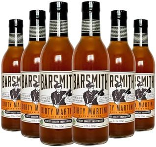 Barsmith Bar Essentials Dirty Martini Mix - No Artificial Flavors or Colors - Olive Brine for Authentic Dirty Martinis - Ideal Cocktail Mixer for Home Bartenders & Cocktail Lovers - 12.7oz (Pack of 6)