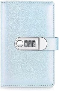 Money Saving Challenge Book with Password Lock 50 Page Cash Planner (Glitter Blue)