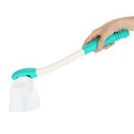 Akozon Toilet Aid Tool, Long Handle Reach Toilet Paper Aid Wiper Comfort Bottom Wiper Holder Toilet Paper Tissue Grip Self Wipe Aid Helper