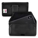 TURTLEBACK Holster Designed for iPhone 11 Pro (2019) iPhone XS (2018) and iPhone X (2017) Belt Case Black Leather Pouch with Executive Belt Clip, Horizontal Made in USA