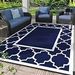 GENIMO Outdoor Rug Waterproof for Patio Decor, Foldable Reversible Plastic Straw Area Rugs Mat for Camper, Outside Carpet for Rv, Deck, Porch, Picnic, Beach, Balcony