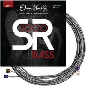 Dean Markley SR2000 Stainless Steel Bass Guitar Strings 6 String Set, 30-125 Medium Light 6 String Bass Guitar, Silky Smooth Bass Strings with Long Lasting and Full Tone, Made in the USA