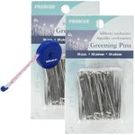 Panacea Sharp Greening Pins, 50 pcs. - Greening Pins for Indoor Plants & Securing Floral Arrangements Bundle with Westlake Art Fabric Measuring Tape, Silver Metal Pins for Flower Bouquets, [Pack of 2