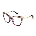 FEISEDY Women Oversized Square Blue Light Blocking Glasses Anti Eyestrain Cat Eye Fashion Eyewear B2956