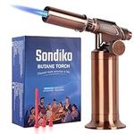 Sondiko Butane Torch, Premium Metal Big Flame Torch Refillable Blow Torch Lighter with Adjustable&Wind Resistance Flame for Cooking, BBQ(Butane Gas not Included)