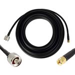 NETBOON Coaxial Cable HLF200 HLF200 Jumper Assembly with N Male SMA Male Plug RF Connector for WLAN GSM WiFi Antenna Router 8 Meters(Black)