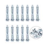 INCREWAY Wall Anchor, 20 Pcs M4×38 Heavy Duty Zinc Plated Steel Molly Bolt Hollow Drive Wall Anchor Screws for Drywall Sheetrock