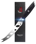 TUO Cheese Knife 5 inch - Tomato Knife Serrated Edge Fruit Knife - German Steel Hollow Blade - Full Tang Pakkawood Handle - Falcon Series with Gift Box