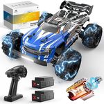 DEERC Brushless RC Truck, Max 42MPH Fast RC Car for Adults, 4X4 All Terrains Off-Road Remote Control Truck, High Speed Monster Truck, Electric Powered Vehicle Gift Toy for Kids Boy, 2 LiPo Batteries