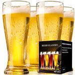 PARACITY Beer Glasses 16 oz, Pint Glasses, Pilsner Beer Glasses, Wheat Beer Glasses, Glasses Drinking Set, Glassware Gift for Men (4)