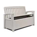 Easylife Garden Storage Bench, Weatherproof Garden Furniture, Outdoor Storage Box for Cushions, Blankets, Games and Gardening Tools (H90xW124xD66cm) - Fully Guaranteed