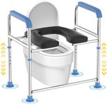 Medhelp Raised Toilet Seat with Handles - Padded Toilet Seat Riser for Seniors with Adjustable Height, 400lbs Medical Toilet Seat with Handles Over Toilet for Seniors, Elderly, Pregnant & Handicap