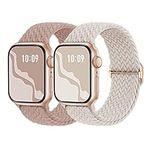 Braided Solo Loop Compatible with Apple Watch Band 38mm 40mm 41mm 42mm 44mm 45mm 49mm, Adjustable Stretchy Elastic Straps Women Men for iWatch Ultra 2, Ultra, Series SE 9 8 7 6 5 4 3 2 1