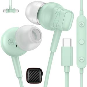 Écouteurs USB C, pour Pixel 9, 8 Pro, Google 7a, HiFi, magnétique, avec câble, microphone de type C, port USB C, pour Samsung Galaxy A35, A55, A34, A54, A26, 5G, S24, S25, iPhone 16e, 15, Mi 14T, cyan