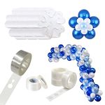 Rozi Decoration Polyvinyl Chloride (Pvc) Balloon Flower Clip, Glue Dot, Balloon Ribbon White, Balloon Arch For Garland Making Pack Of 19 Pcs