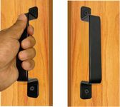 QUALIALL Premium Barn Door Handles Black,7.4 inch,2 Packs,Heavy Duty Rustic Metal Pulls for Sliding, Garage,Shed, Gate, Closet, Drawer, Indoor/Outdoor