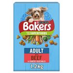 BAKERS Superfoods Adult Beef with Vegetables Dry Dog Food 1.2kg, Pack of 5