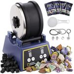 National Geographic Rock Tumbler Kit - 1.36 kg Extra Large Capacity Barrel with 3-Speed Motor & 9-Day Timer, Includes Rocks for Tumbling & Rock Polisher Grit, Stone Polisher for Adults & Kids