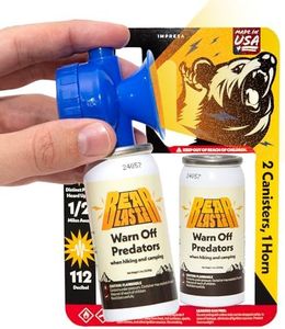 [2 Pack] Bear Blaster Bear Horn for Hiking - 1/2 Mile Sound Air Horn for Bears - Made in USA Bear Horn Self Defense - 1.4oz Each Air Horns for Safety for Wild Animals - Airhorns Horn Loud for Bears