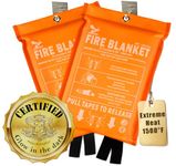 Supa Ant Emergency Fire Blanket for Home and Kitchen - 2 Pack 1500F High Visibility (Glow in The Dark) ((40 2Pk)