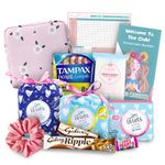 First Period Kit for Girls - Sanitary Pad Storage Bag, Teen Sanitary Towels, Lil-Lets Teens Liners, Tampax Pearl Light Tampons, Period Wipes, Sweet Treats, Period Info Booklet and Period Tracker