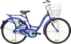 Women Bsa Ladybird Summer 26" Premium Ladies Bicycle For Age 12+ With Anti-Slip Chain Technology (Victor Blue) (Fully Assembled), Front, Road Bike