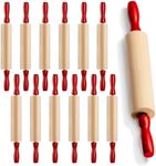 Mini Rolling Pin 7.5 Inch Kids Rolling Pin - (Pack of 12) Set for Play Dough Accessories Small Rolling Pin For Dough - Wood Kids Rolling Pins with Handles for Foods, Accessories