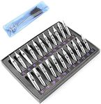 Tattoo Tip Kit 22 Pcs 304 Stainless Steel Tips Kits with Cleaning Brush for Coil Tattoo Machine Rotary Gun Tip Accessories Set