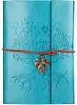 PU Leather Journal Notebook, Refillable Travel Vintage Writing Journals Diary, Gifts for Women, Men, Teen Girls and Boys, 100GSM Lined Paper,160 Pages(Blue, A5 9.2" x 6.5")