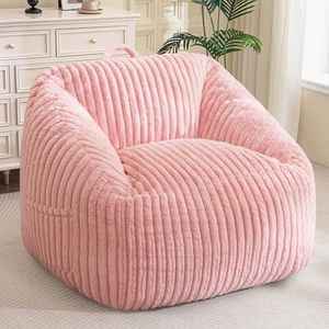 BYBYME Giant Bean Bag Chair for Adults and Kids, Large Comfy Cozy Beanbag, Floor Sofa for Teens, Living Room, Gaming, Reading