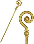 61 in Gold Handheld Staff Prop Walking Scepter Pimp Cane Halloween Walking Stick Cane Costume Accessory