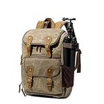 G-raphy Camera Backpack Waterproof for DSLR/SLR Cameras, Tripods, Flashes, Lenses and Accessories (Khaki)