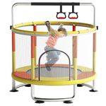 Trampoline for Kids, 60'' Mini Baby Toddler Trampoline, 5FT Small Recreational Trampoline, Indoor/Outdoor Kids & Adults Trampoline with Enclosure Net for Boys Girls Christmas Birthday Gifts (Orange)