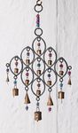 India Recycled Iron Bells & Glass Beads Wind Chime