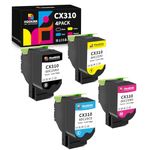 4er-Pack 80C2SC0 802SC 80C2SK0 802SK 80C2SM0 802SM 80C2SY0 802SY Toner Cartridge Remanufactured Compatible with Lexmark CX310dn CX310n CX410de CX410dte CX410e CX510de CX510dhe CX510dthe