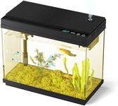 Xyingshine Fish Tank Smart Aquarium Kit: 2.5Gal Auto-Humidifying with Intelligent Mist Spray, Ultra-Quiet Silent Pump, Multi-Layer Filtration System, 7 Color Lights&LED Display-Desktop Decor for Room