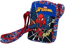 Marvel Spiderman Boys Shoulder Bag Spider Man Comics Design Adjustable Bag Gift for Kids Teenagers, multicoloured, 17 x 12 x 7 CM