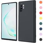 LeYi for Samsung Galaxy Note 10 Plus Case: Samsung Note 10 Plus Case Liquid Silicone Shockproof Protective Case with Anti-Scratch Microfiber Lining, Soft Gel Rubber Case for Galaxy Note 10 Plus, Black