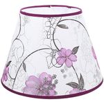 Holibanna Vintage Lamp Shade Fabric Bell Shape Lampshade Floral Lamp Shade Replacement Chandelier Lamp Shades Table Light Cover Farmhouse Lamp Shade (Purple)